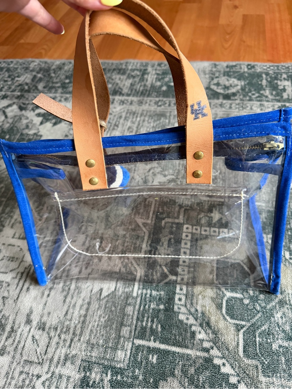 Henry Dry Goods stadium-approved clear vinyl tote bag UK stamped logo Kentucky